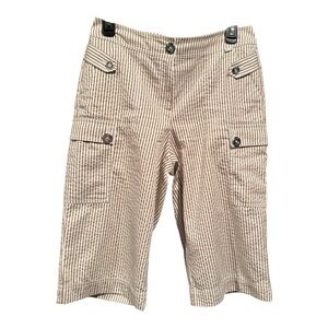 ST. John Seersucker stripped cropped Pants-Size 6